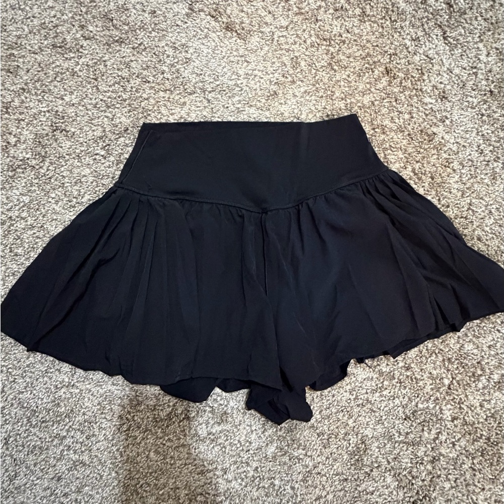 aerie Black Flowy Skort Shorts